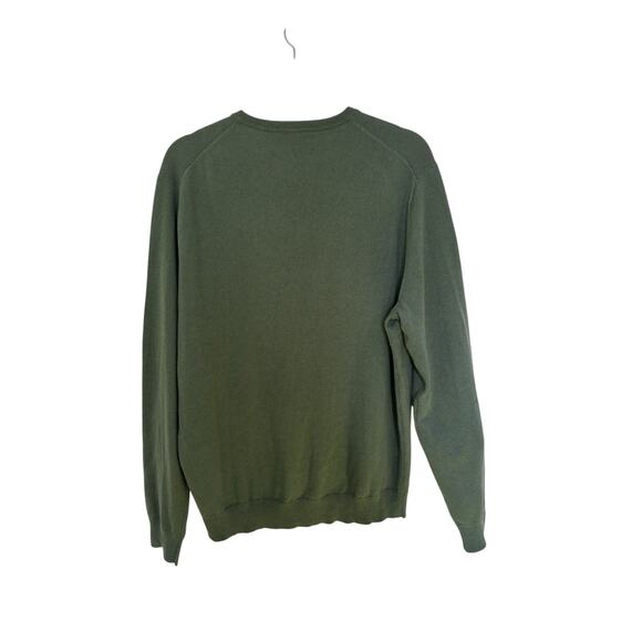 J Crew Merino Wool Blend Men’s Green Sweater Size XL V Neck Preppy Old Money - Picture 2 of 5